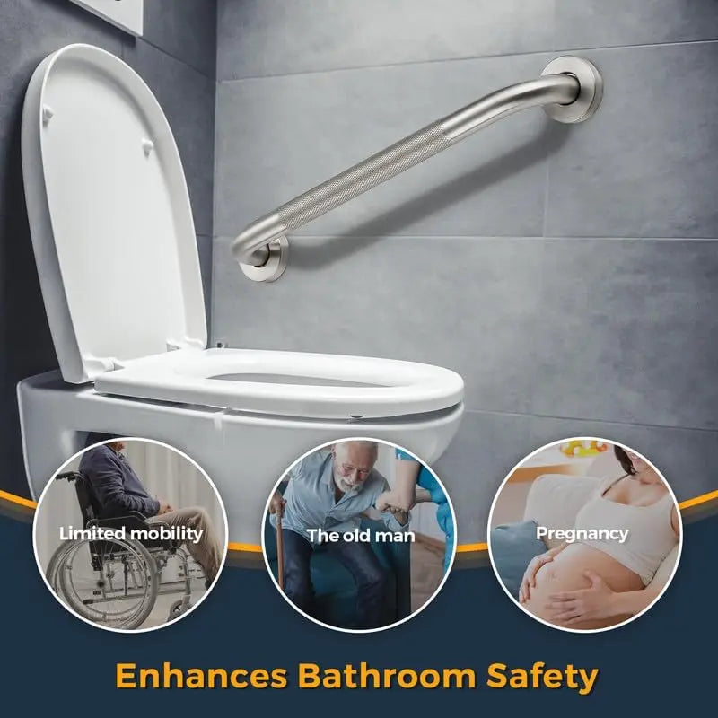 2-Pack Stainless Steel Shower Grab Bars For Elderly Safety