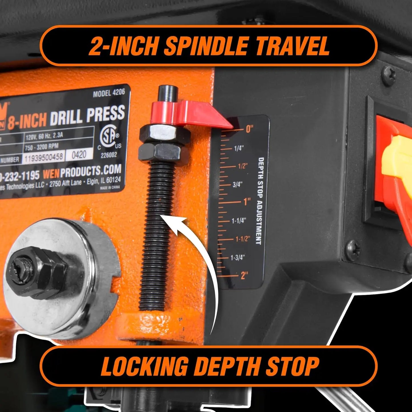 2.3-Amp 8-Inch 5-Speed Cast Iron Benchtop Drill Press (4206T)