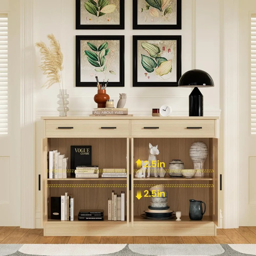 RBXC Buffet Cabinet Coffee Bar With 2 Drawers Storage