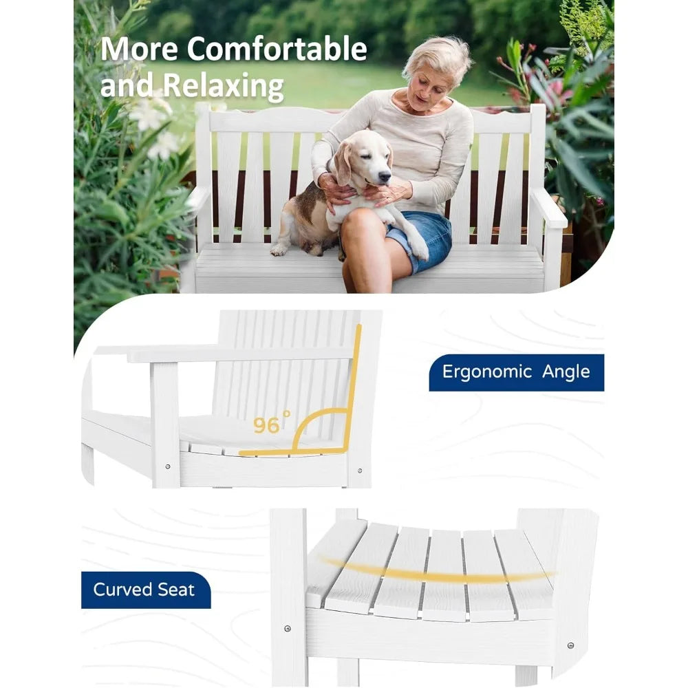 DAFIFY Outdoor Bench Set of 2 Weatherproof Garden Benches