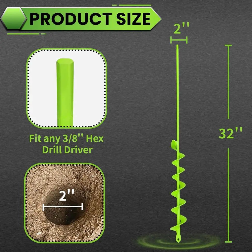 Heavy Duty Garden Auger Drill Bit Spiral Bulb Planter Tool Hex Drive