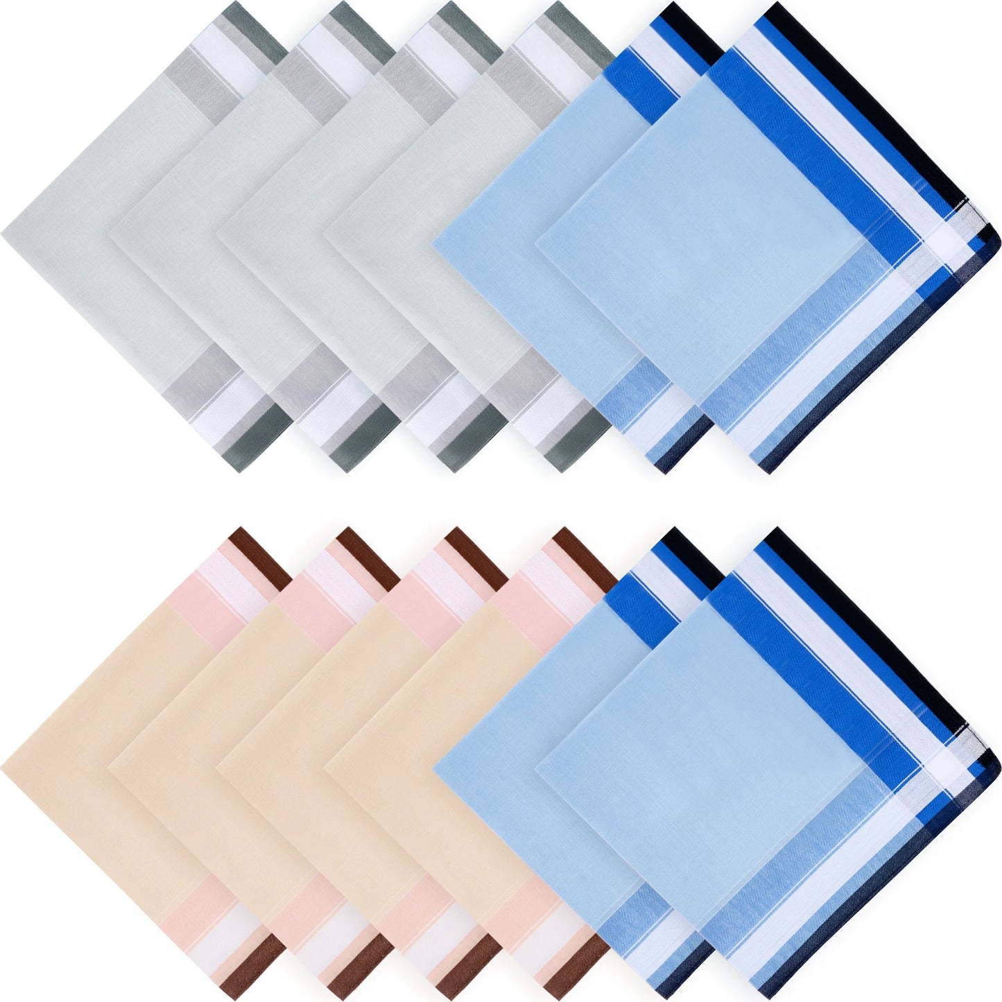 Willstar Men's Multicolor Plaid Pocket Square Hankies for Grooms