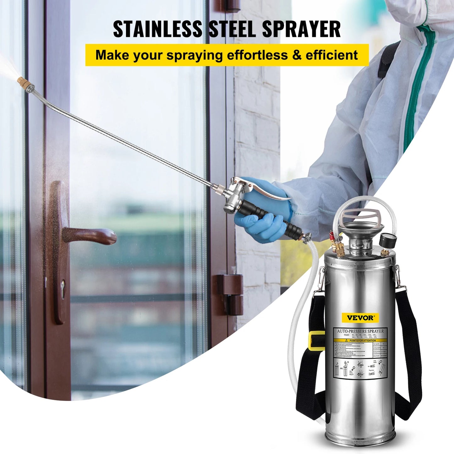 Hand Pump Sprayer Stainless Steel Atomizer For Garden Watering And Cleaning