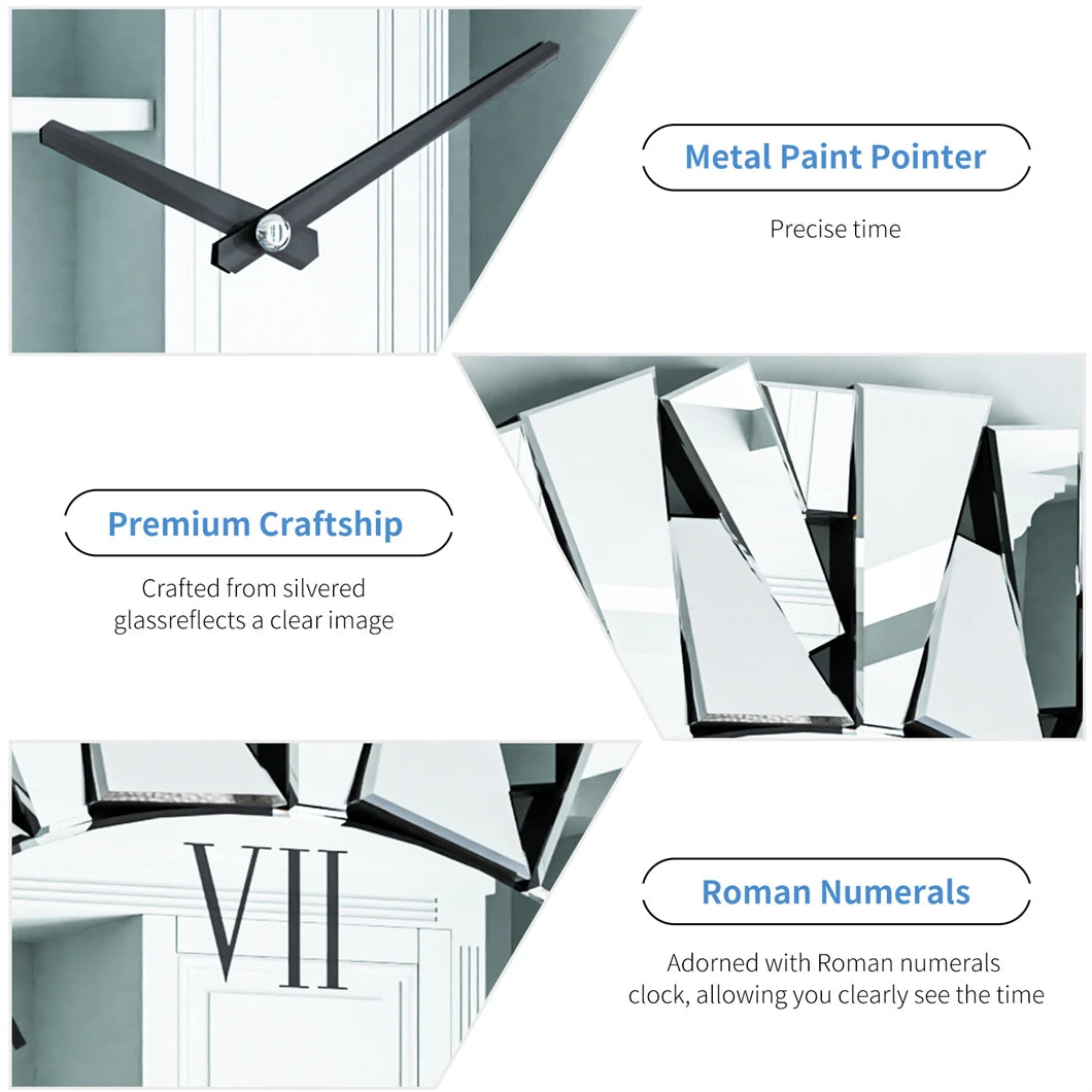 Big Boss Home And Garden 3D Mirrored Sunburst Wall Clock