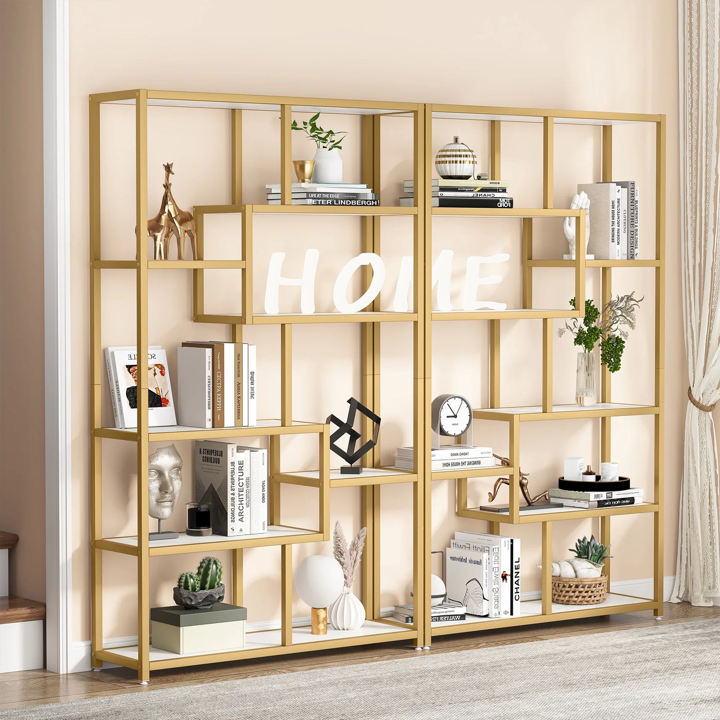 Tribesigns 5 Tier Etagere Bookcase Modern Open Shelves