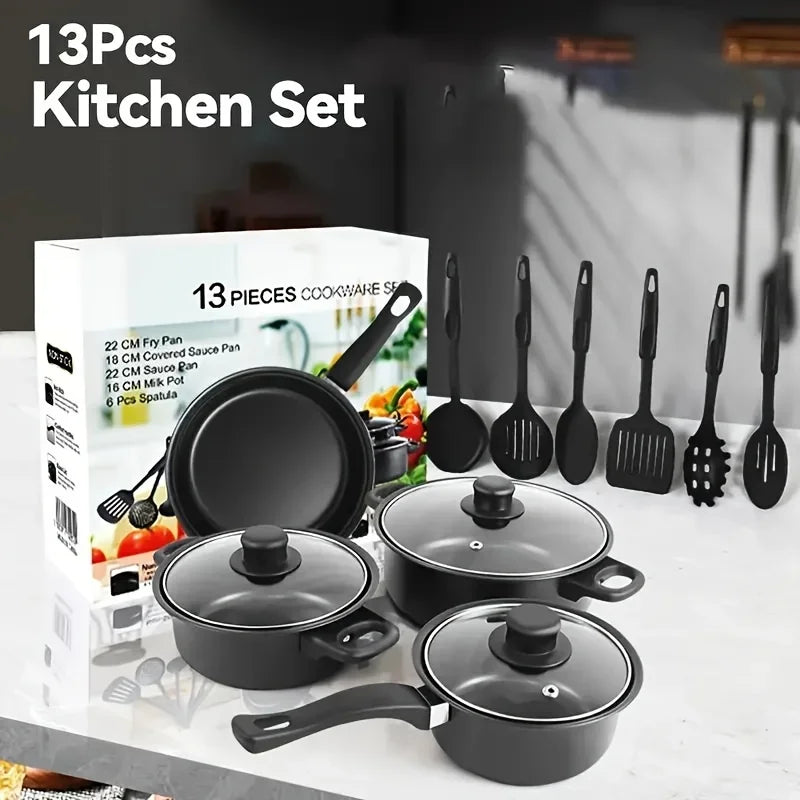 AEHOME Nonstick Cookware Set With Pots, Pans And Utensils