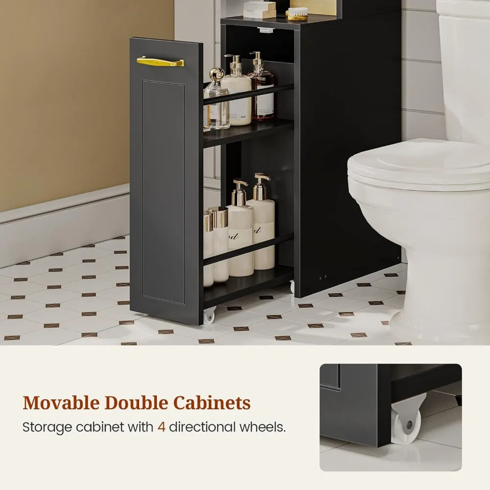 Over The Toilet Storage Cabinet With Pulley And Adjustable Shelf