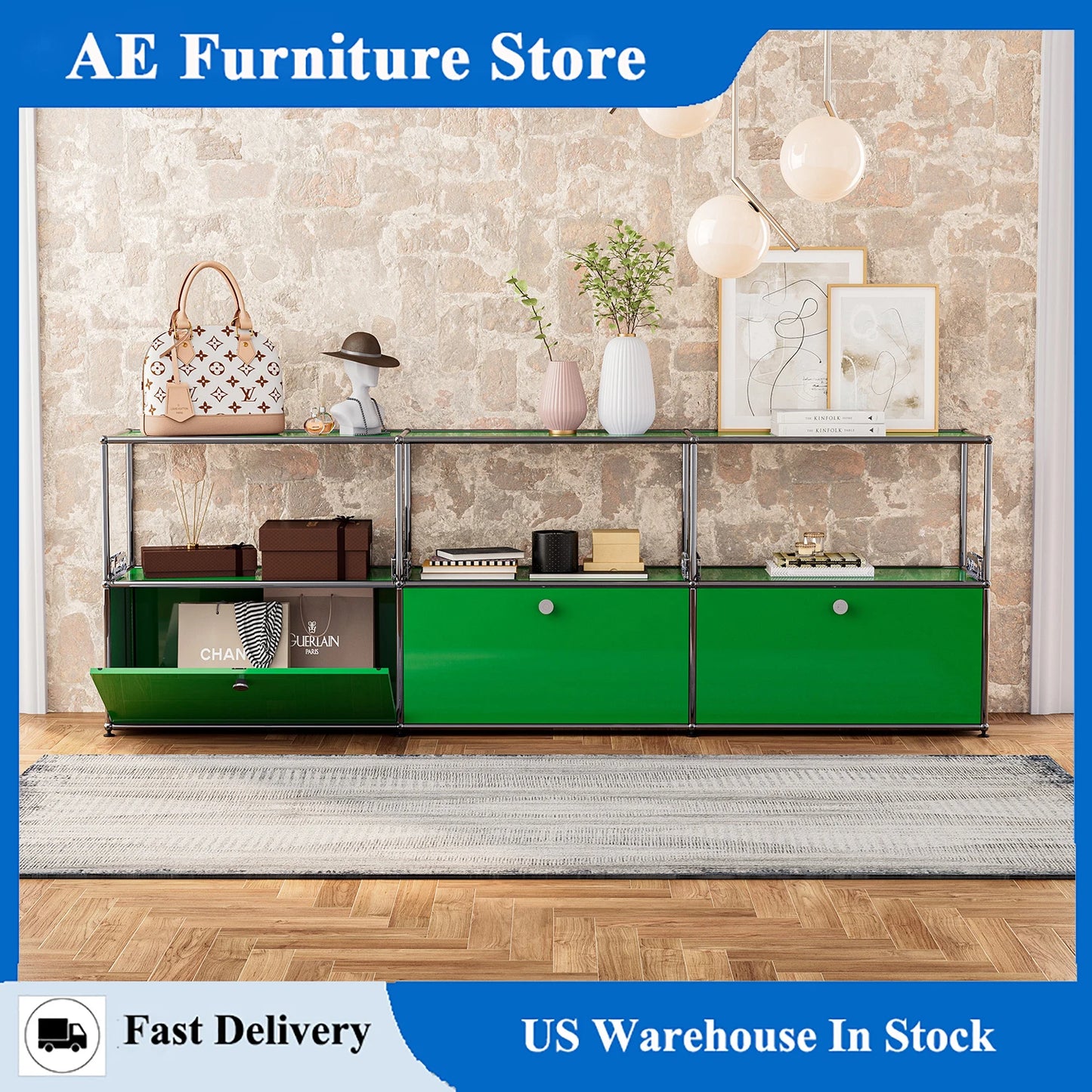 Bedside Storage Cabinet Organizer with Stainless Metal Nightstand and Door & Bookshelf For bedroom Living Room Study Room