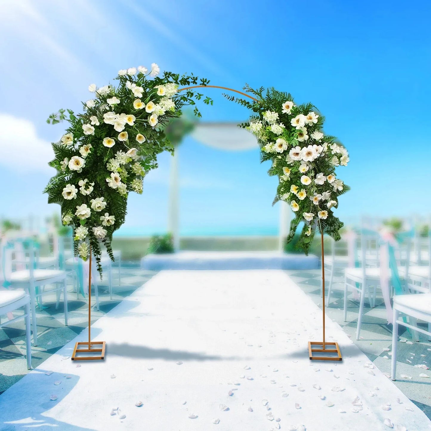 NONECN Metal Wedding Arch Backdrop Balloon Stand Decor