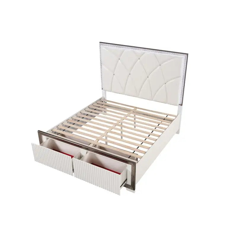 General Use Contemporary 4 Piece Bedroom Set With LED Lighting