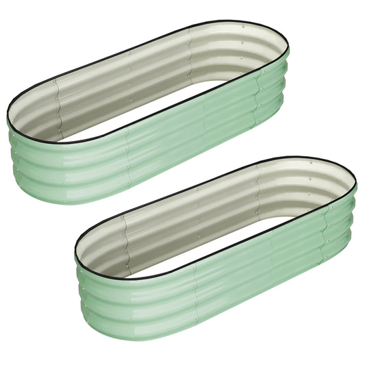 HiMISSH Oval Galvanized Raised Garden Bed For Outdoors