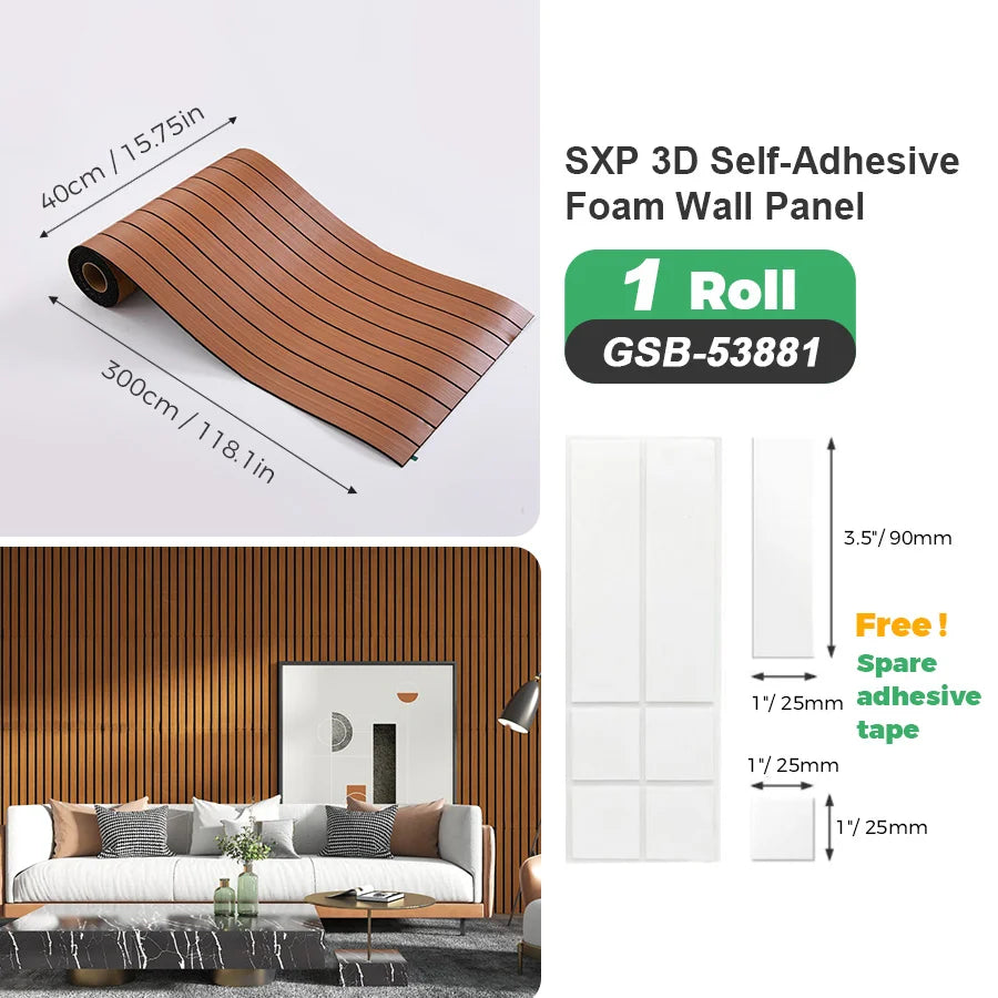 1 Roll Self-Adhesive Grid Wall Sticker SXP Wallpaper Sticker 15.75x118.11inch(12.91 Sq.Ft) Peel and Stick, Suitable for any room