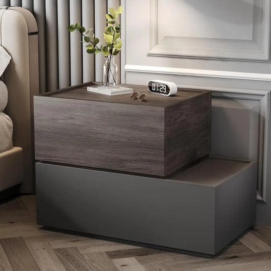 Modular Nightstand With Stackable Storage Drawers Bedside Table