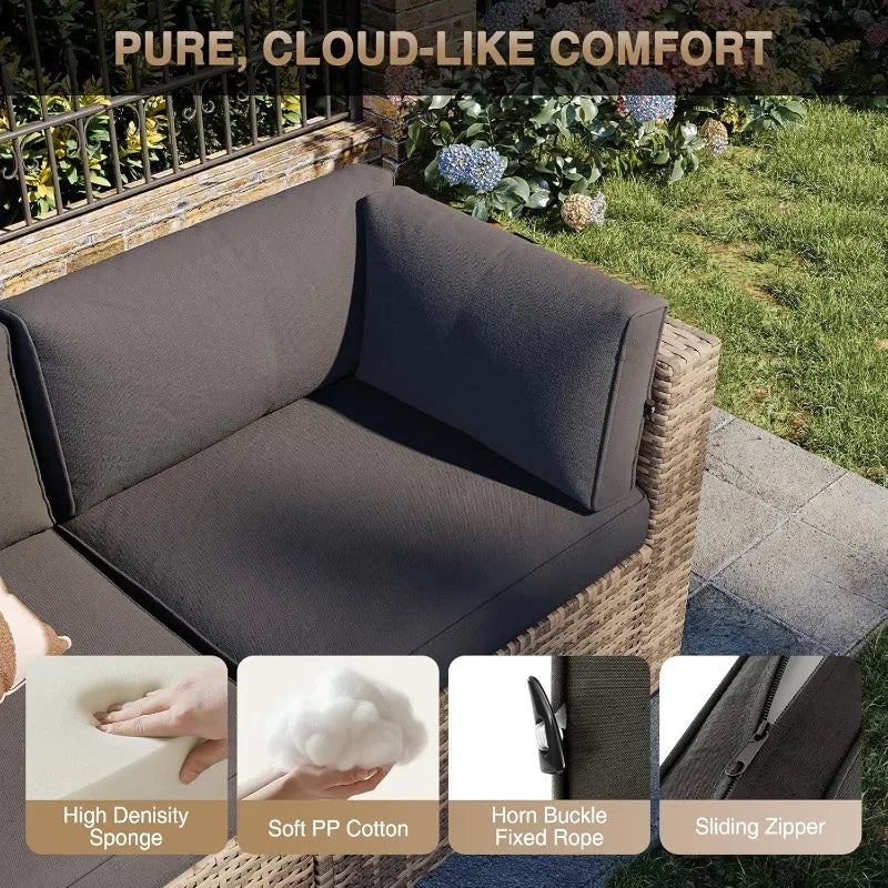 Hign-concerned 8-Piece Patio Furniture Set With Firepit