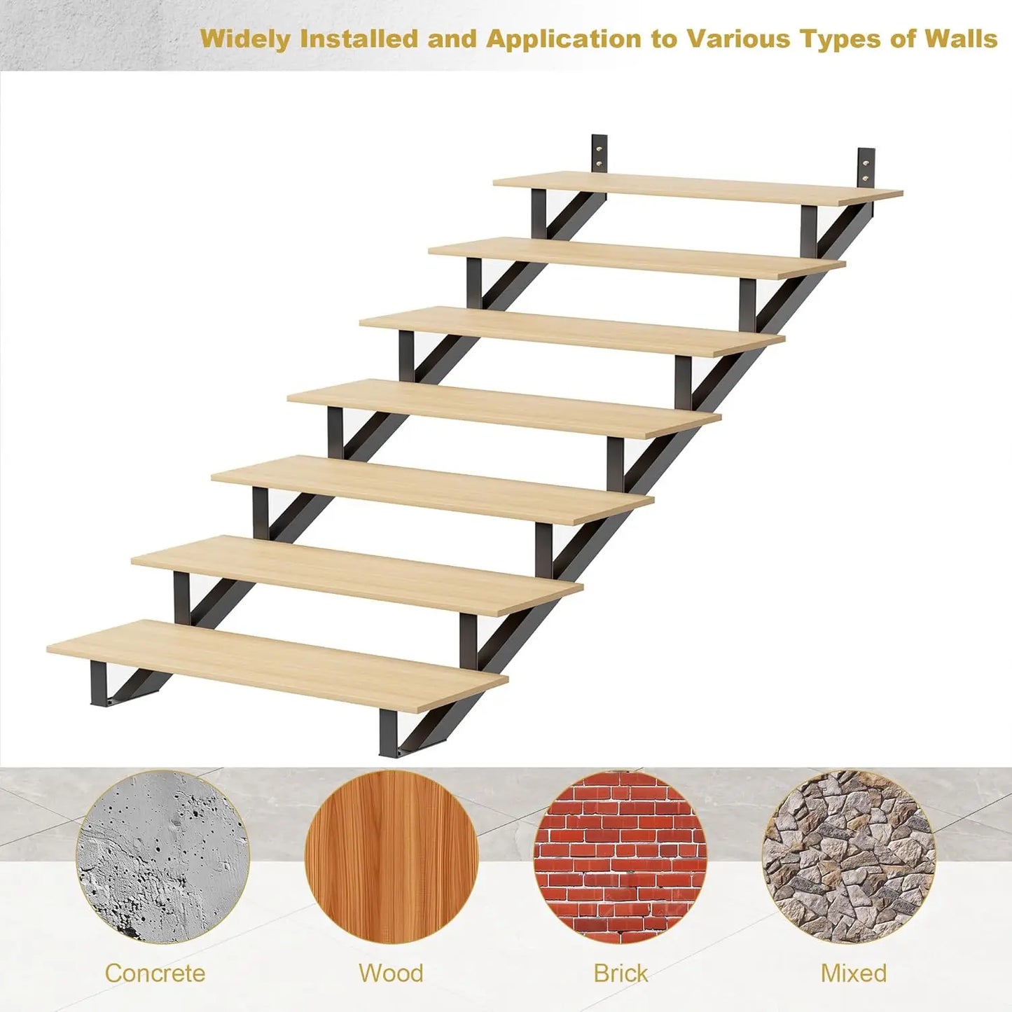 XMSJHign-Concerned Steel Stair Risers 7 Step Stringer Deck