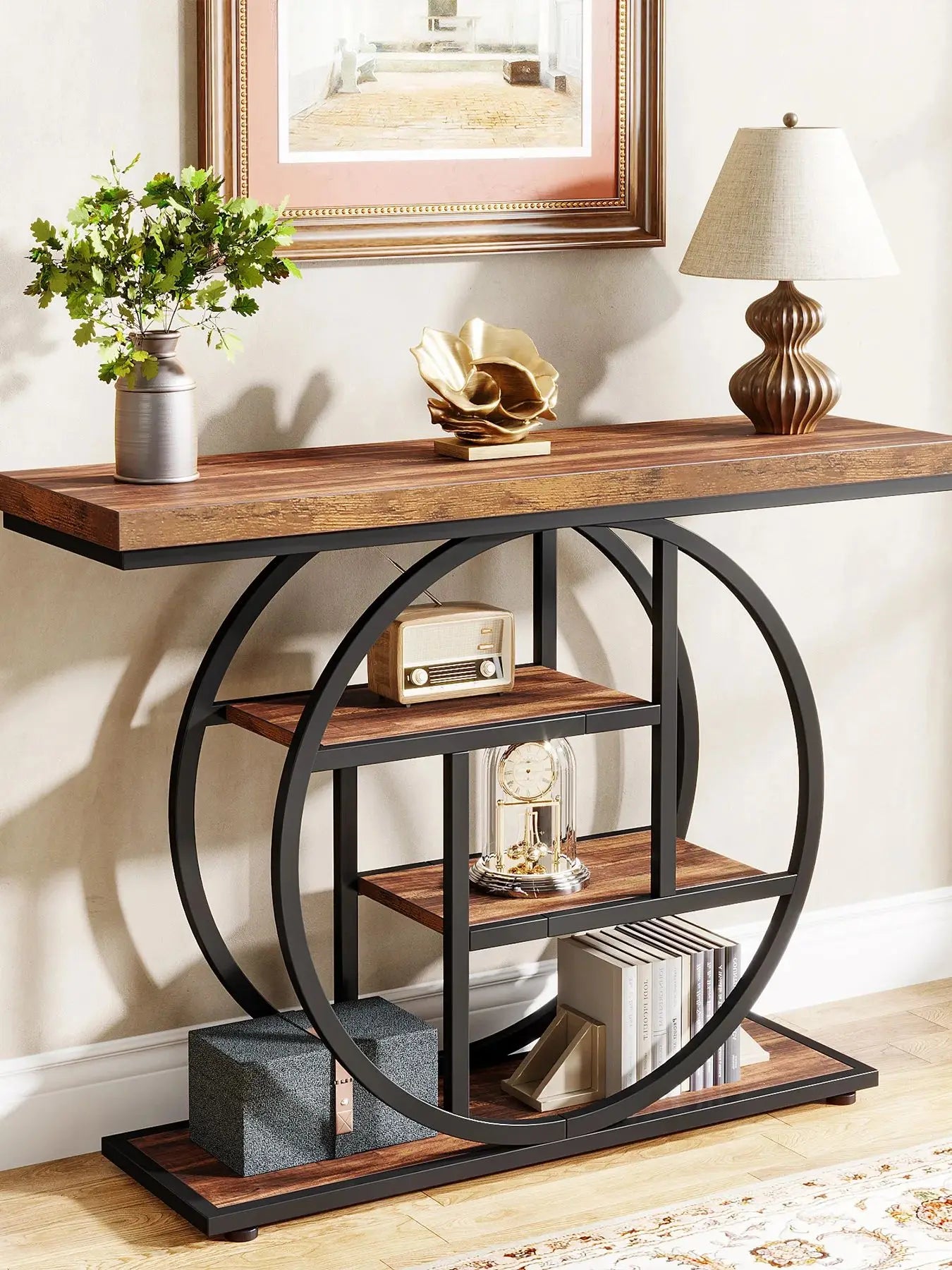 Tribesigns Four Tier Console Table For Entryway With Storage