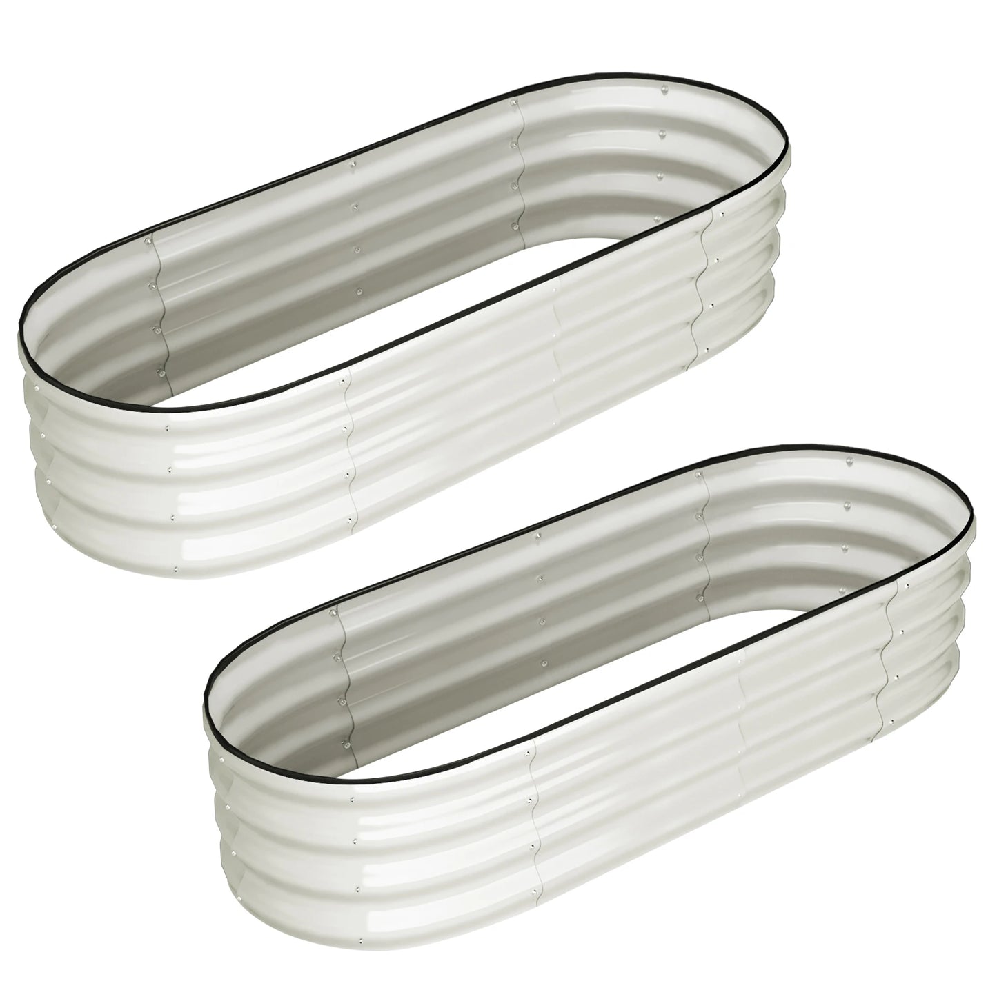 HiMISSH Oval Galvanized Raised Garden Bed For Outdoors