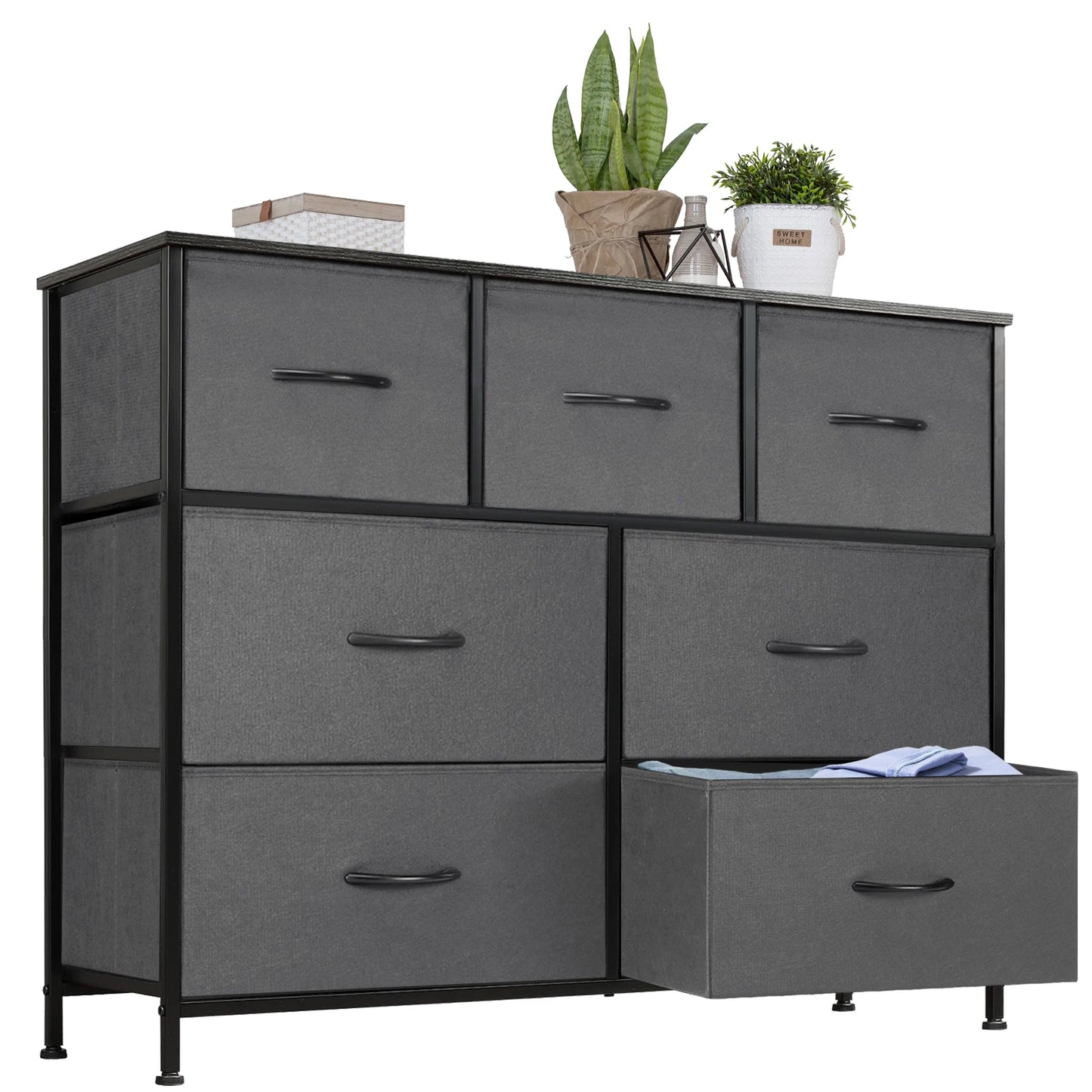 JHK Dresser With 7 Fabric Drawers Organizer Storage Closet