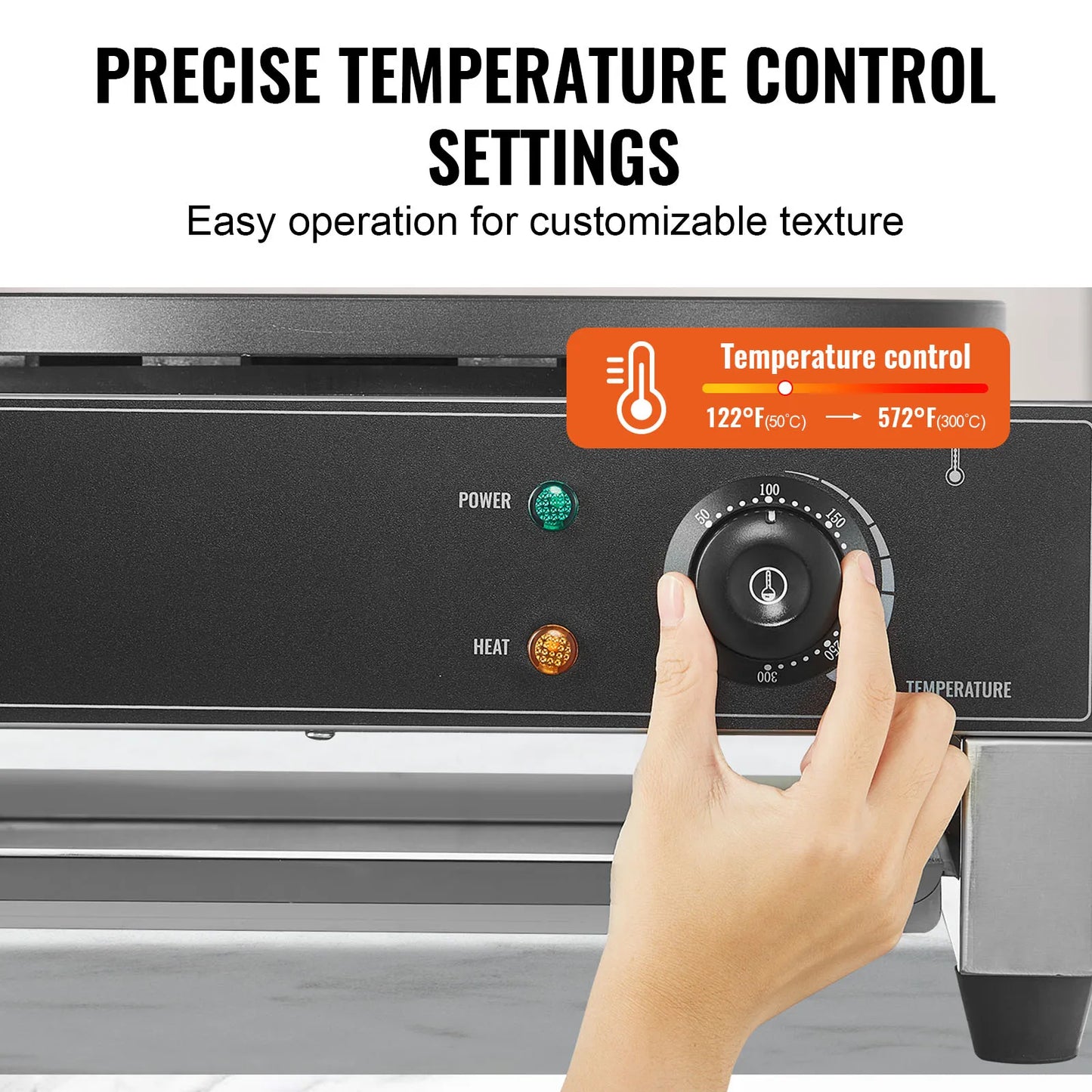 SucceBuy Electric Crepe Maker Nonstick Flat Plate Griddle