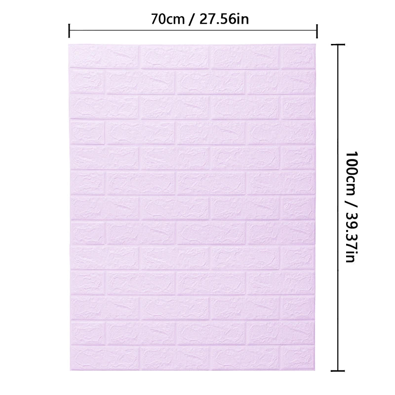 High-concerned 3D Brick Pattern Wall Panels Wallpaper Waterproof DIY