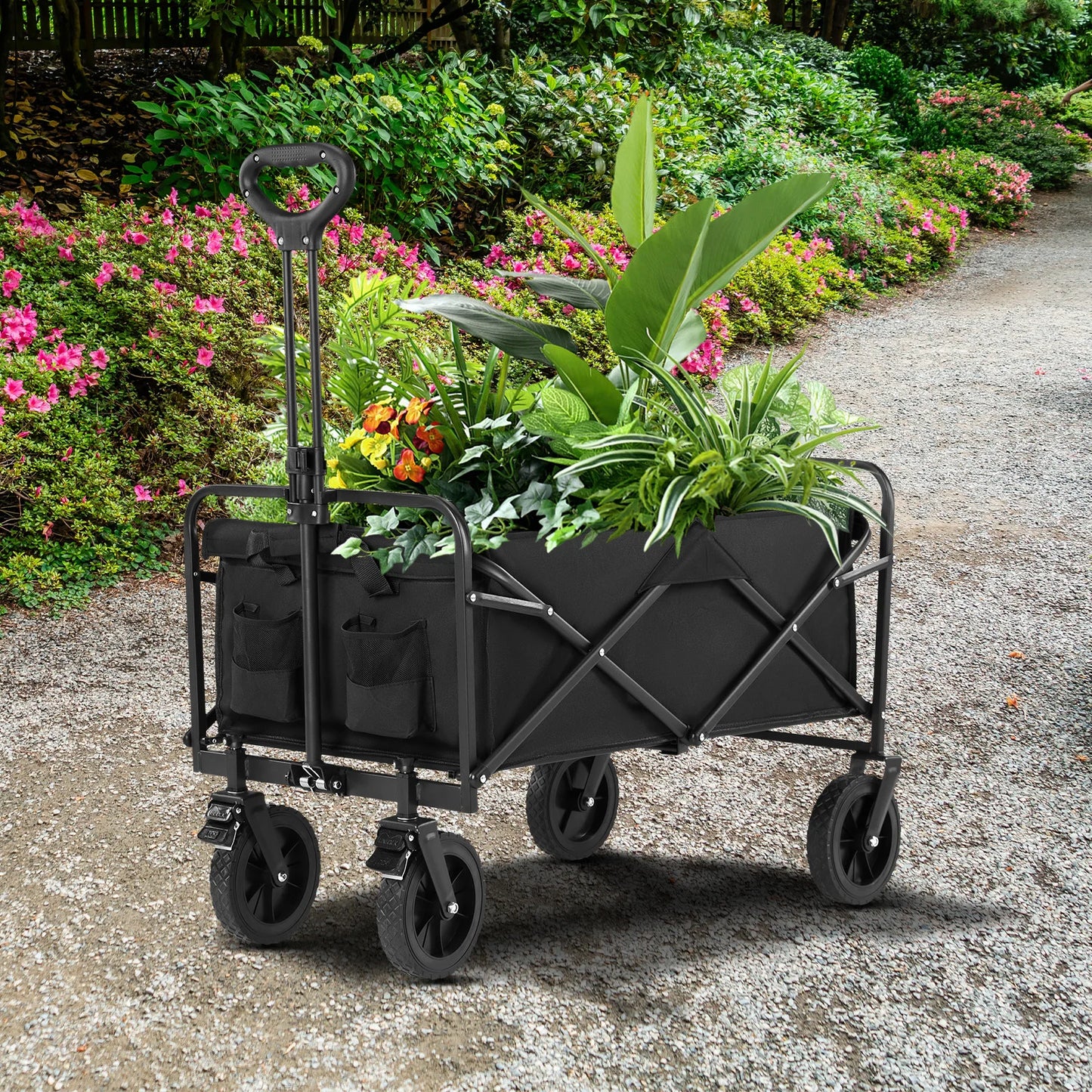JHK Outdoor Foldable Large Capacity Garden Cart Wagon