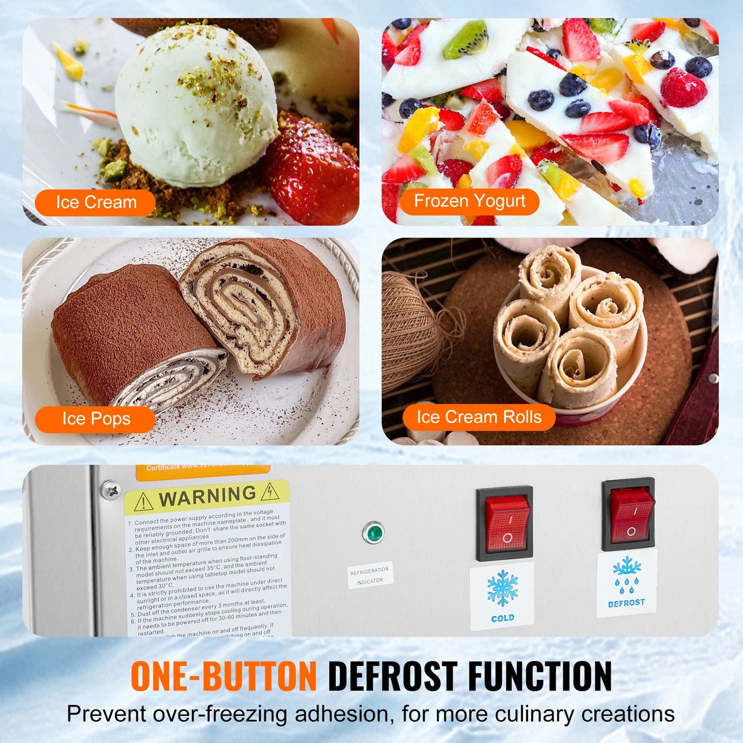 SucceBuy Fried Ice Cream Roll Machine Stainless Steel Maker