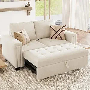 Modular Sectional Sleeper Sofa with Pull Out Couch Bed Modular Sleeper Loveseat Sectional Sofa Velvet Fabric for Living Room Ap