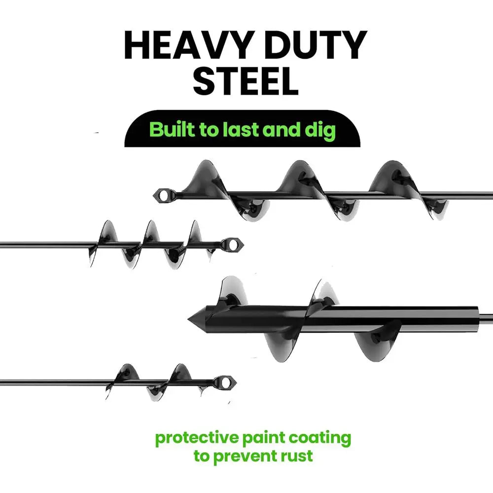 Auger Drill Bits Set 4 Pack Garden Bulb Planter Tool