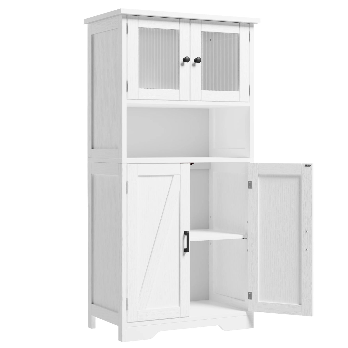 HobbyLane Free Standing Kitchen Cabinet Pantry With Four Doors