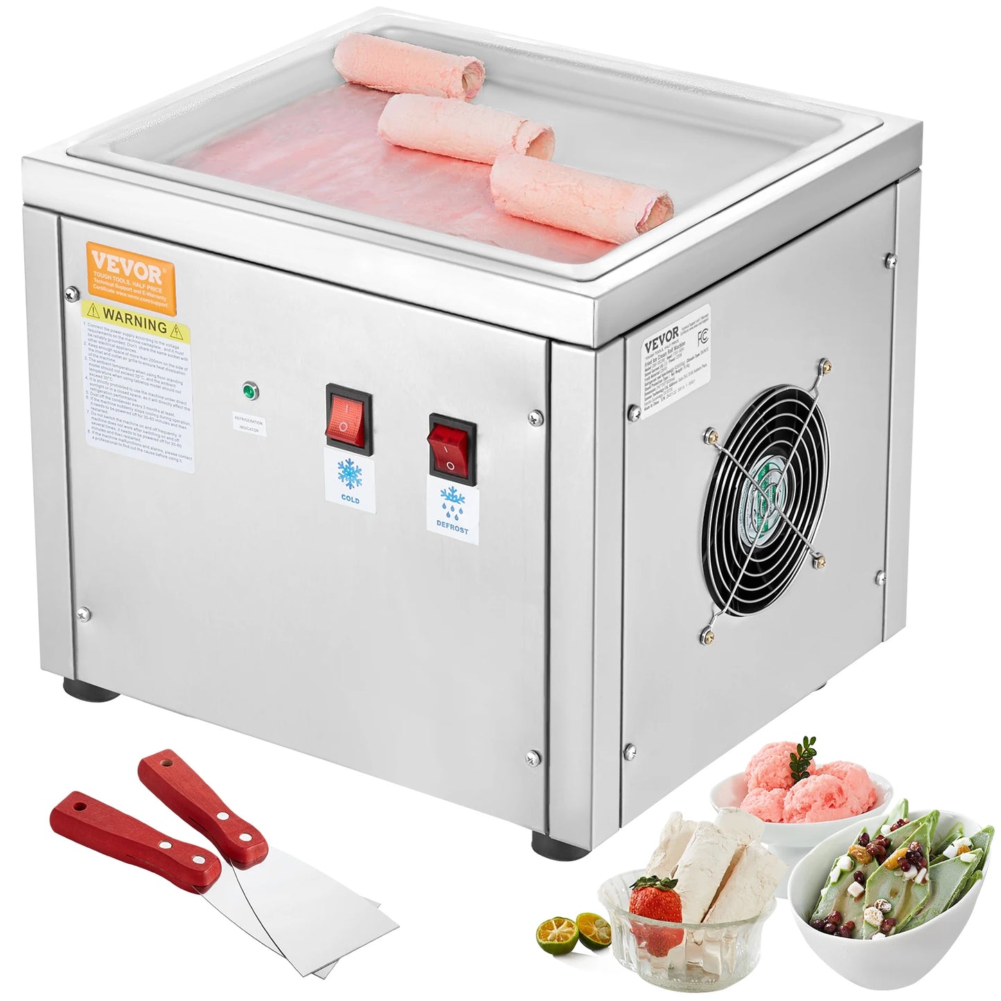 SucceBuy Fried Ice Cream Roll Machine Stainless Steel Maker