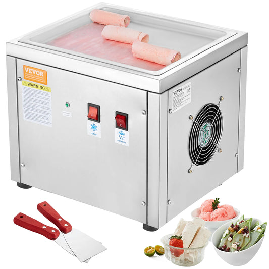SucceBuy Fried Ice Cream Roll Machine Stainless Steel Maker