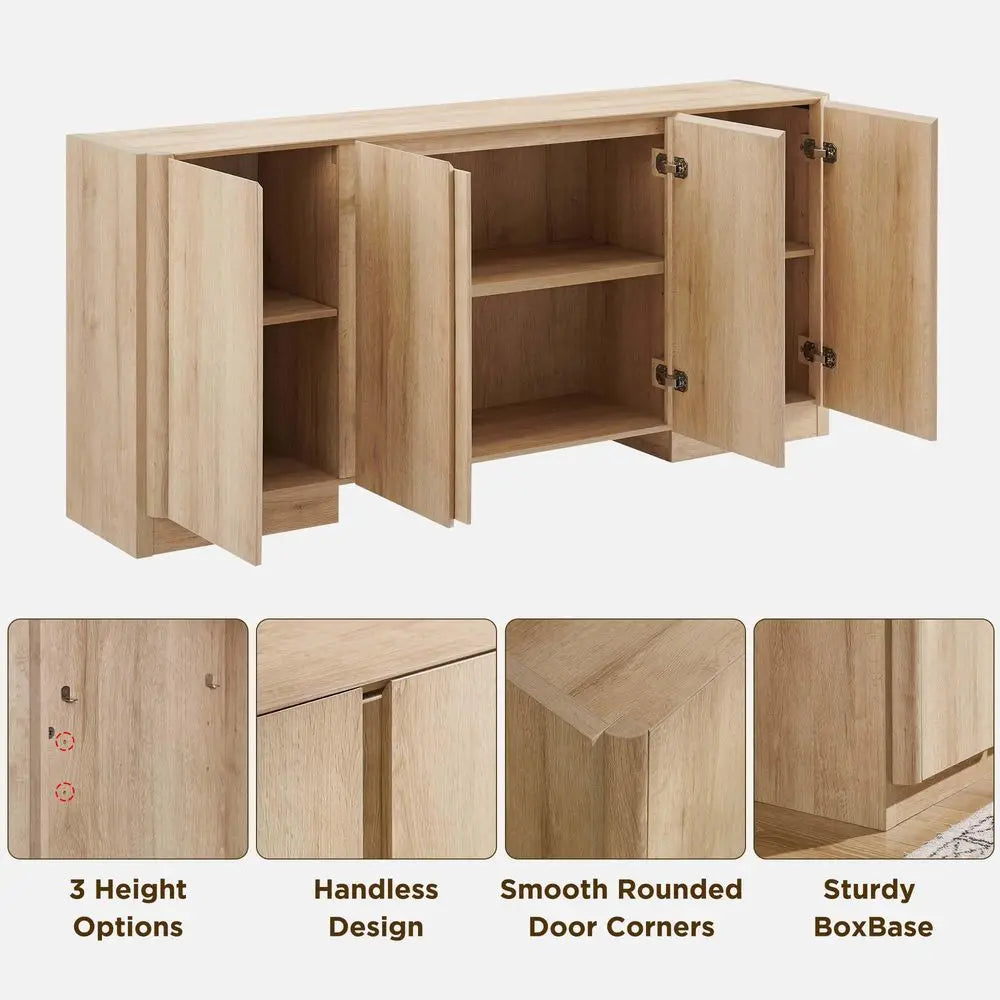 Modern Sideboard Buffet Cabinet With Adjustable Shelves