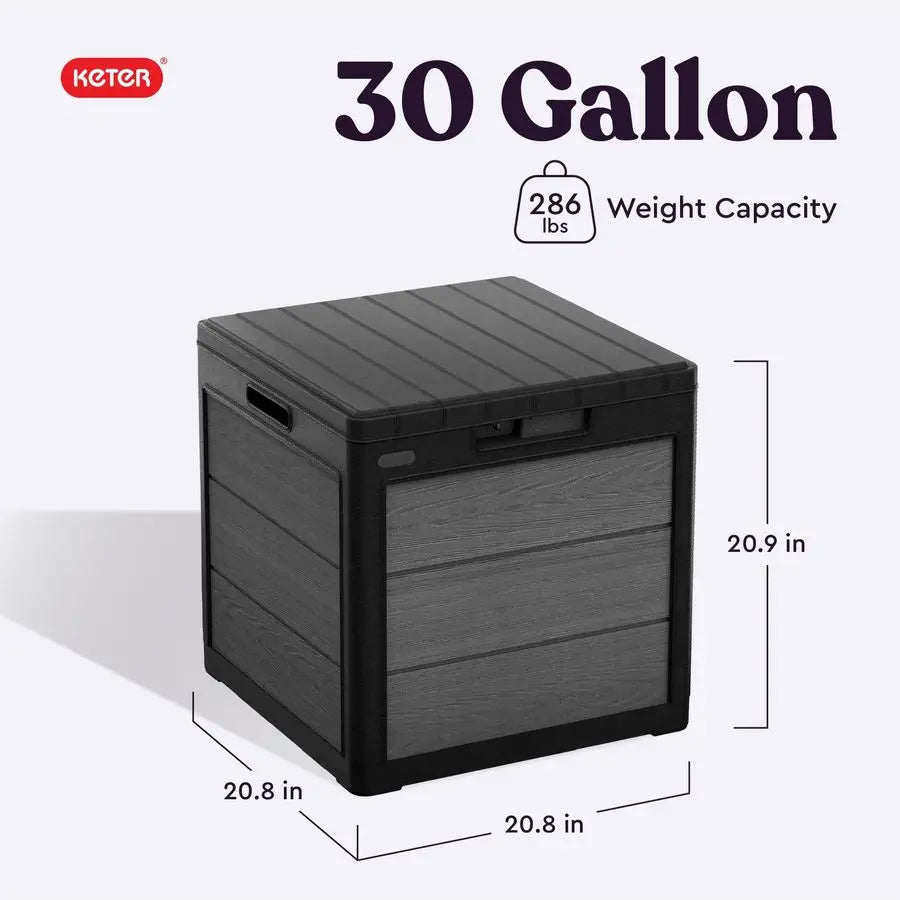Resin Outdoor Storage Box And Side Table For Pool Garden