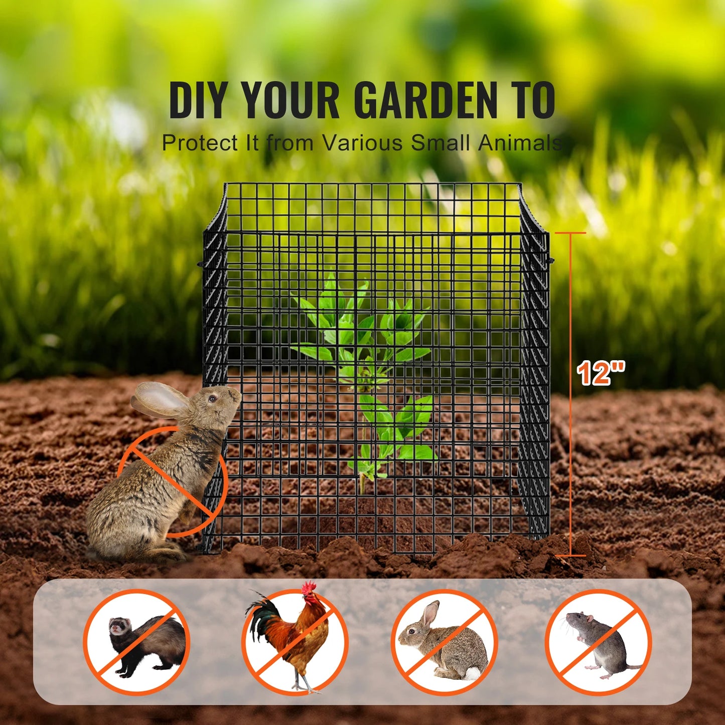 SucceBuy 10 Pack Plant Protectors Animal Exclusion Garden Cages