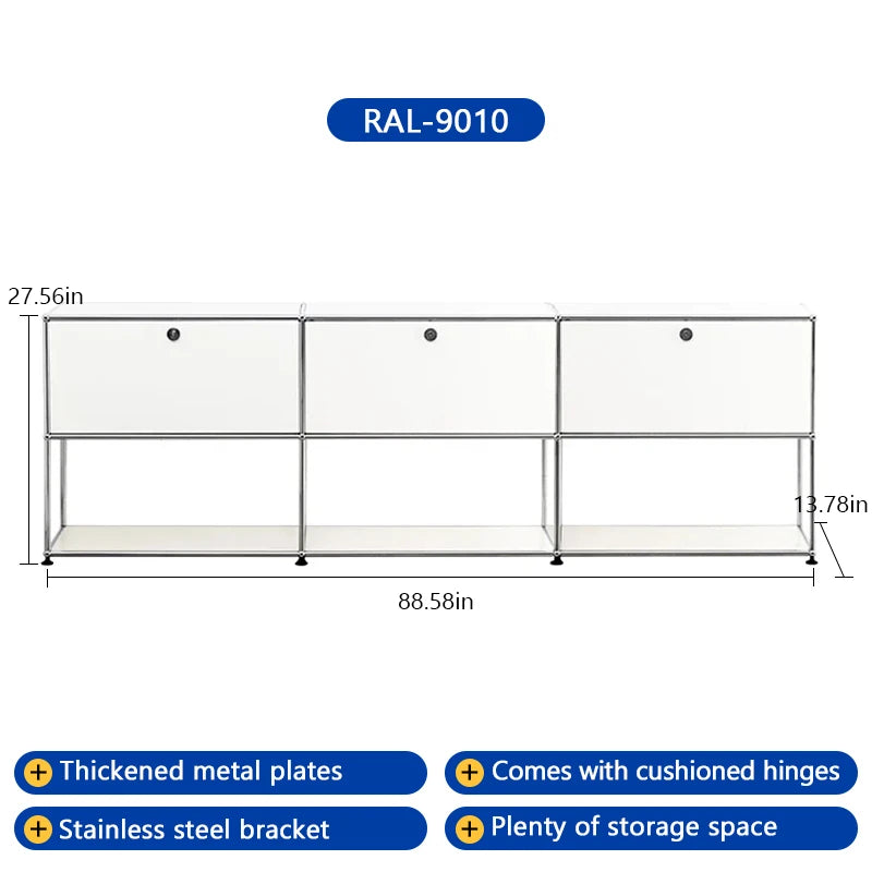 Bigcityfur Stainless Steel Storage Cabinet Sideboard