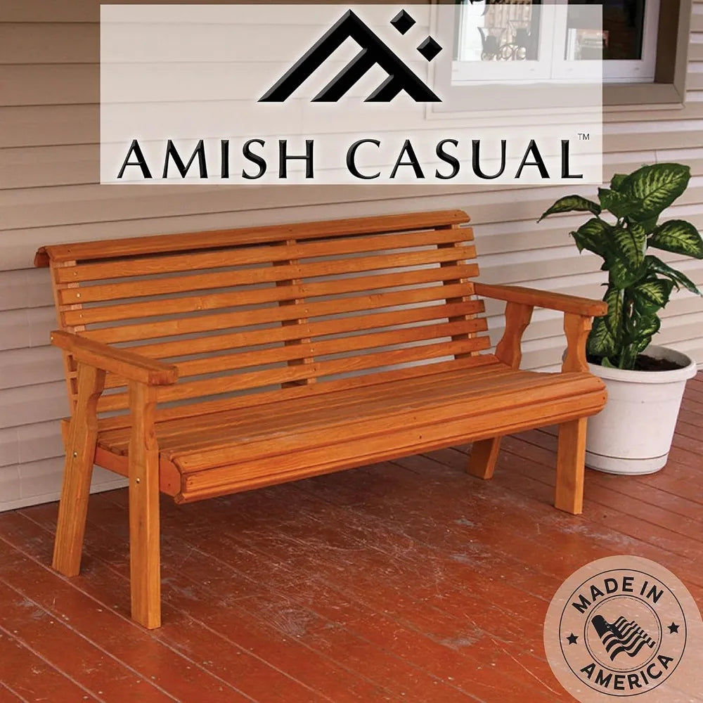 Dafify Amish Outdoor Roll Back Bench Heavy Duty Patio