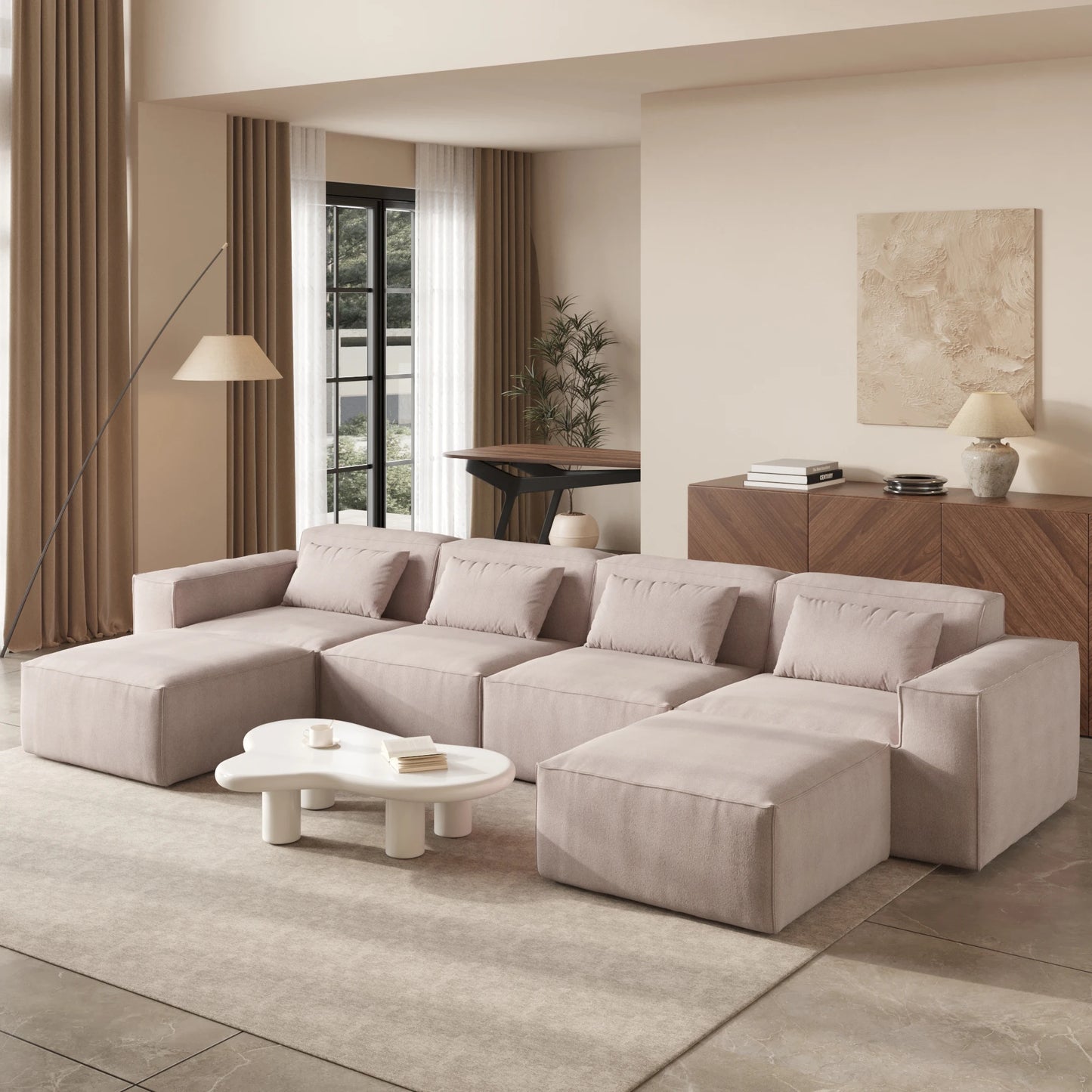 Sdorens Modular Sectional Sofa Couch With 2 Ottomans