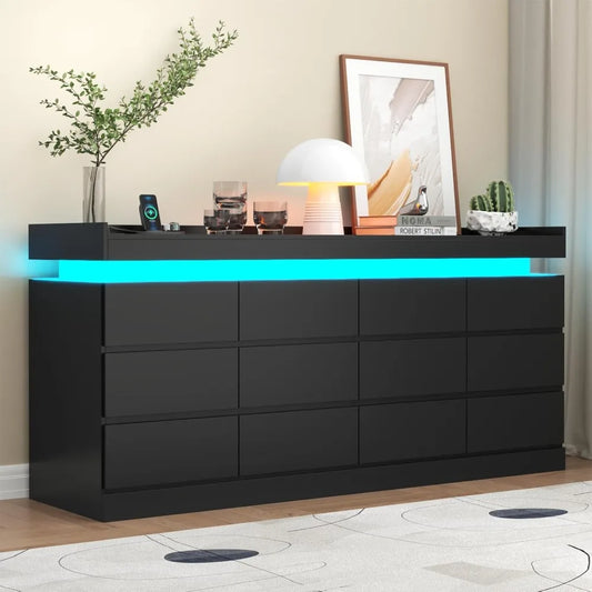 RBXC 12 Drawer Dresser With Power Outlet And LED Light