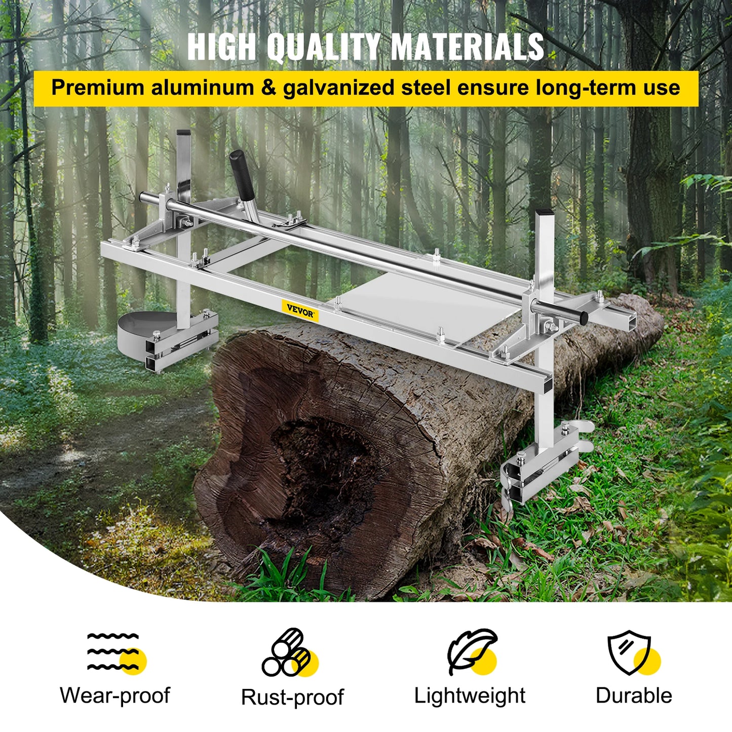 SucceBuy Chainsaw Mill Planking Guide Bar Lumber Cutting Portable Sawmill