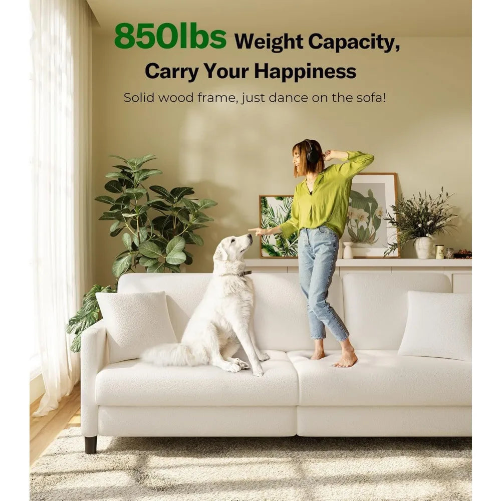 DAFIFY Modern Teddy Fleece Loveseat Sofa For Living Room