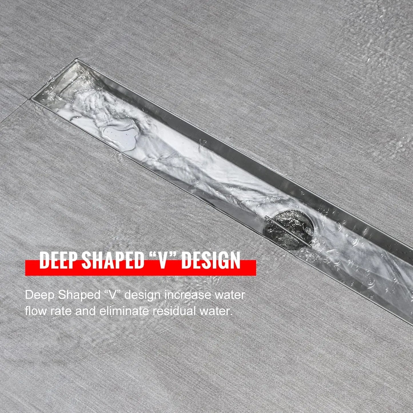 Linear Shower Drain Stainless Steel Tile Insert With Hair Strainer