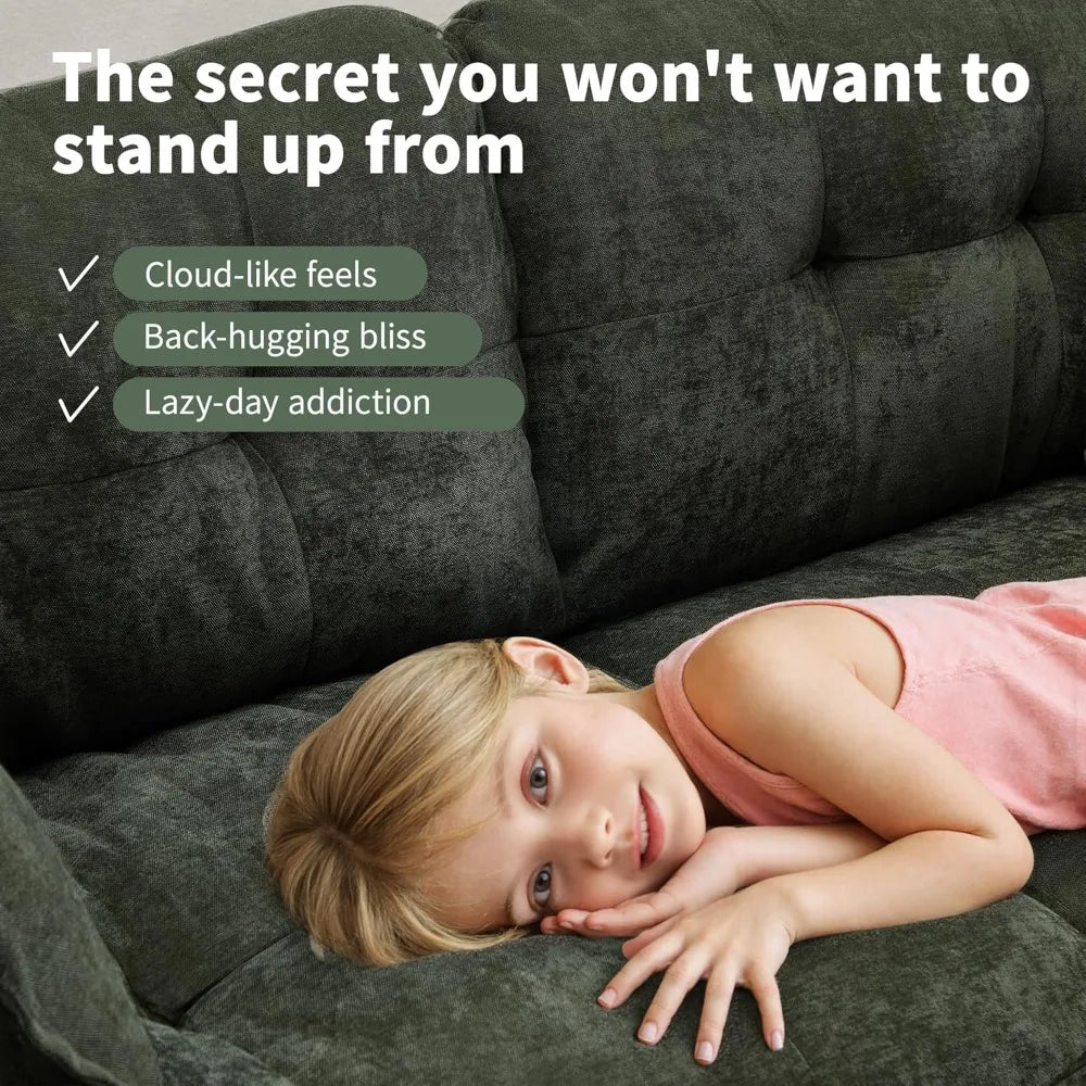 84" Modern Chenille Loveseat - Double-Layer Cloud Cushion, Deep Seat, Sturdy Frame, Easy Assembly, Multi-Room