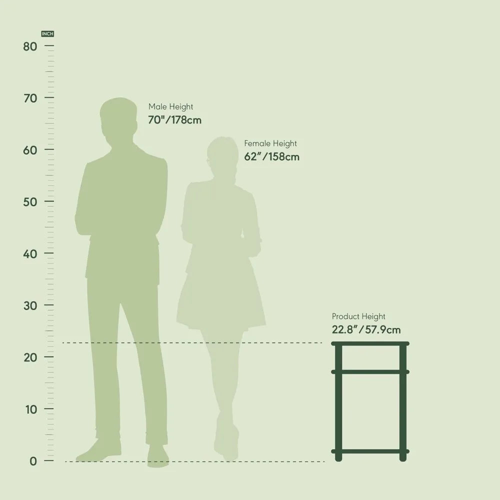 Modern End Table With Open Storage For Small Living Rooms