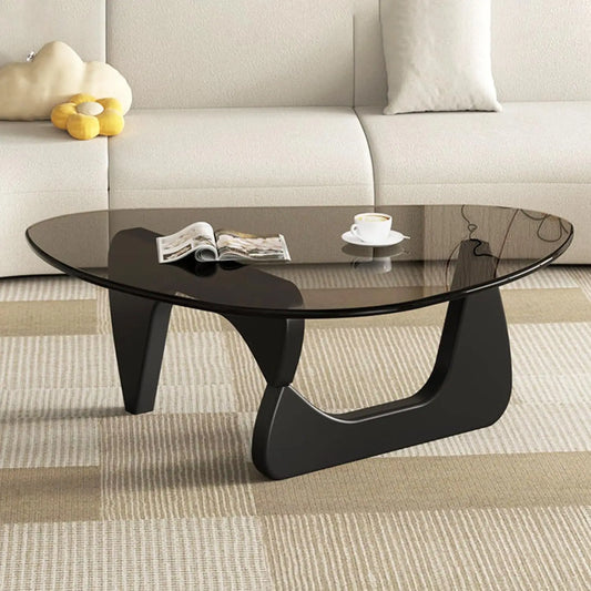 Modern Triangular Glass Coffee Table for Living Room Office