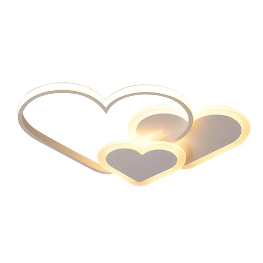 Modern Minimalist Heart LED Ceiling Light For Kids Room