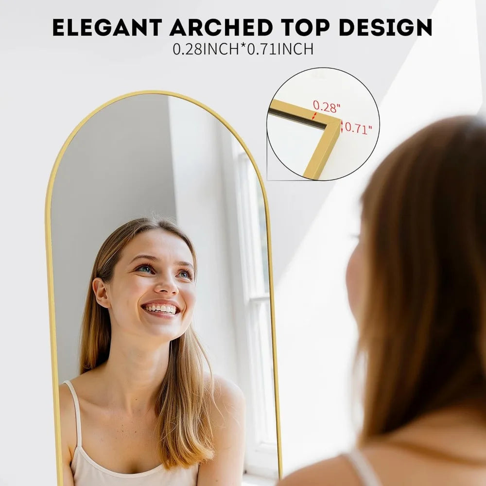 Arched Floor Mirror Vintage Style For Bedroom Living Room Decor