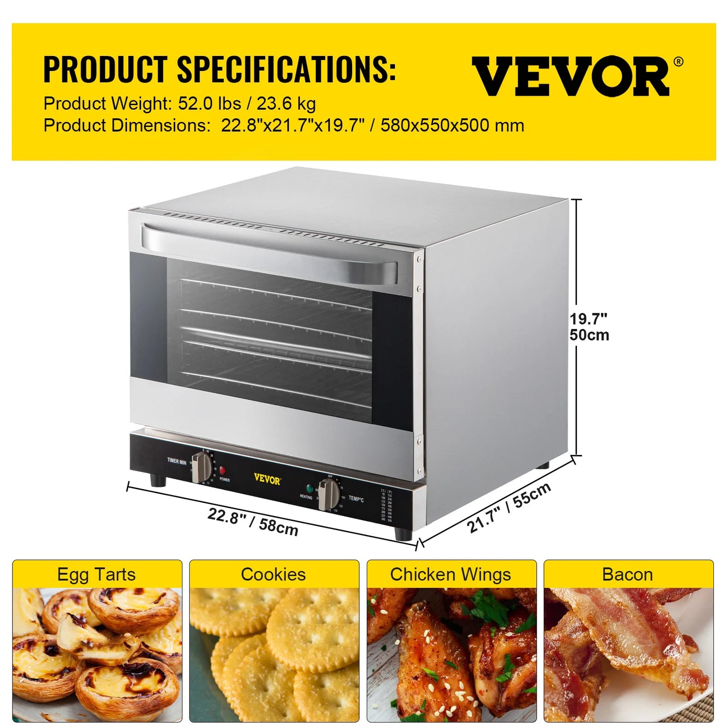 SucceBuy Electric Oven Commercial Multifunction Countertop Convection Oven