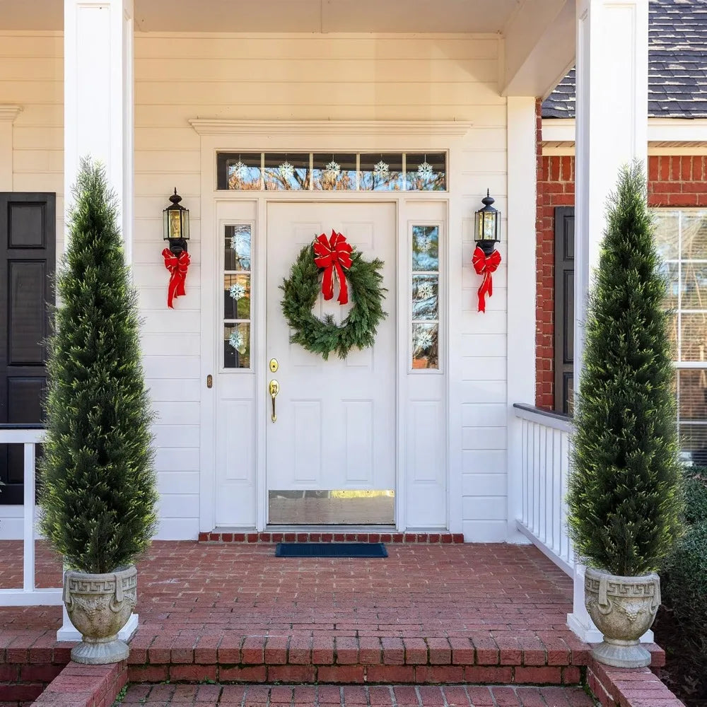 Eve 2 Pack Artificial Cedar Topiary Trees Outdoor Decor