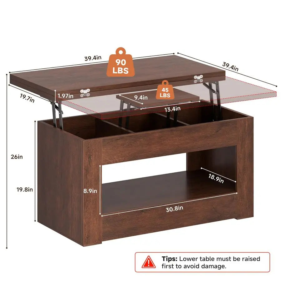 XMSJ Four In One Lift Top Coffee Table With Storage