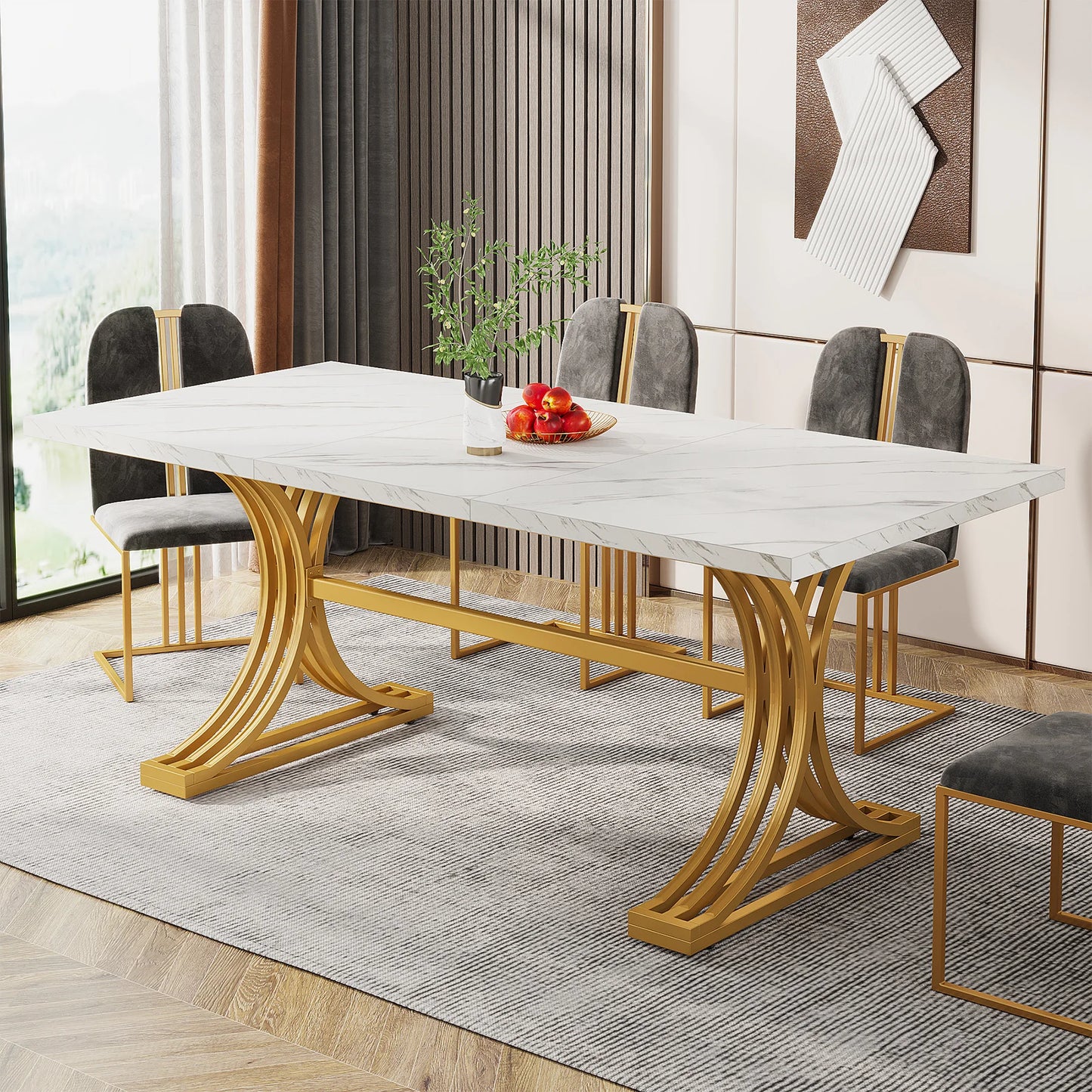 Tribesigns Rectangular Dining Table For 4 To 6 People